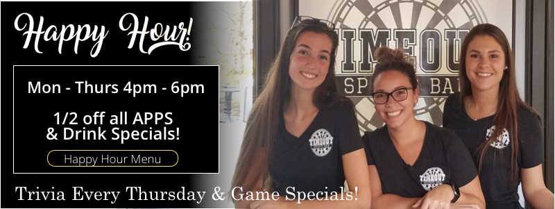 happy hour at timeout sports bar